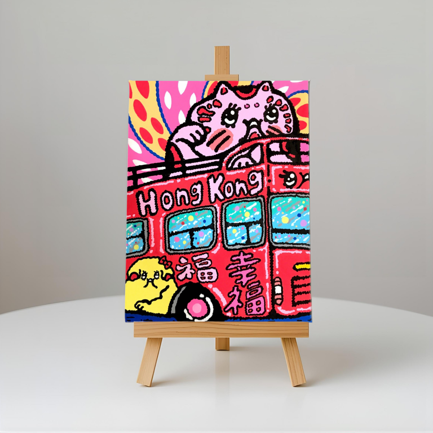 FUKU HANAO Canvas HONG KONG BUS