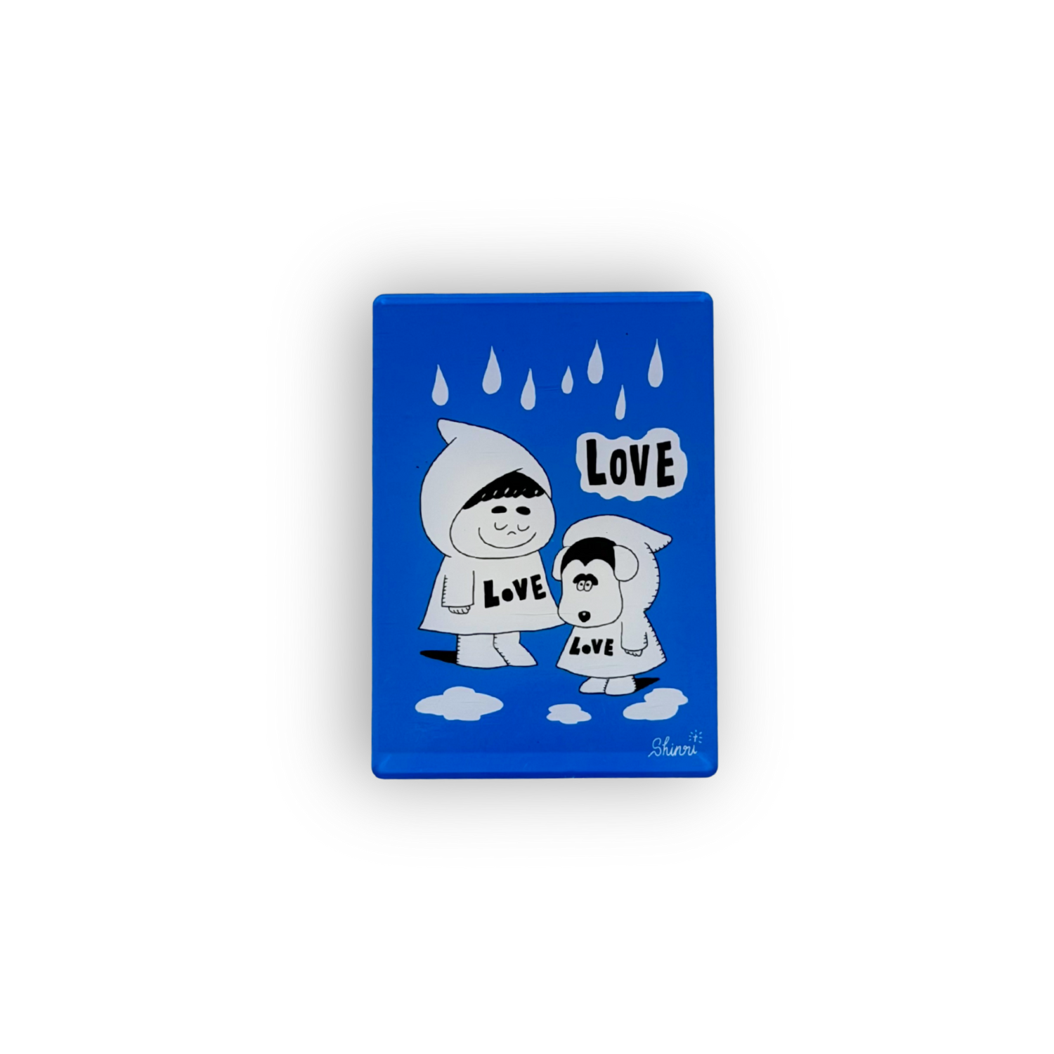 Shinri magnet LOVE (dog / rain)