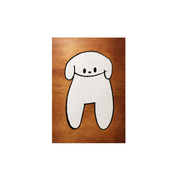 Daffy artprint dog waiting in bed