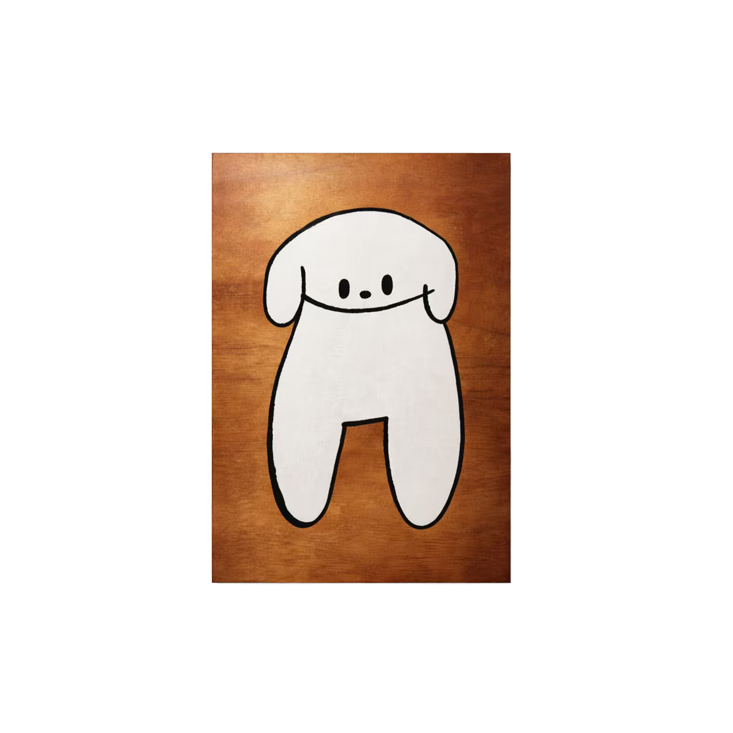 Daffy artprint dog waiting in bed