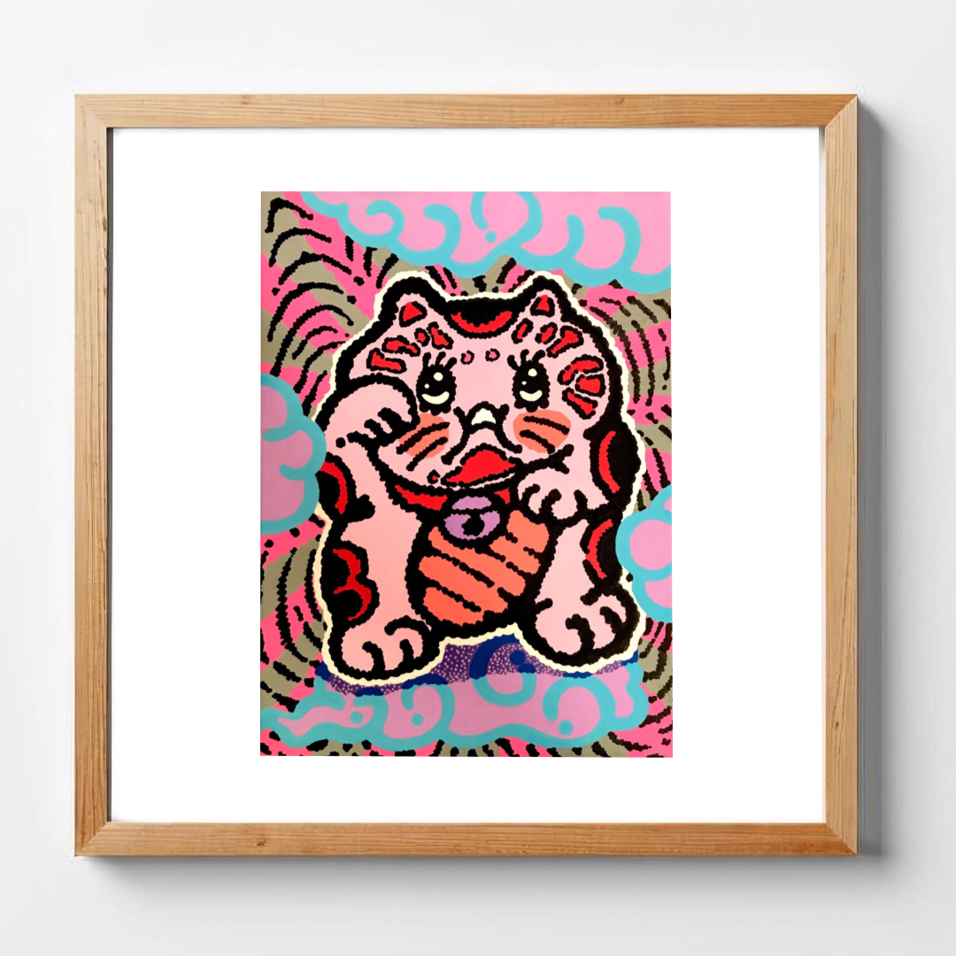Fuku hanao art print - Lucky Cat (招き猫)
