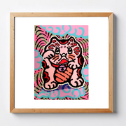 Fuku hanao art print - Lucky Cat (招き猫)
