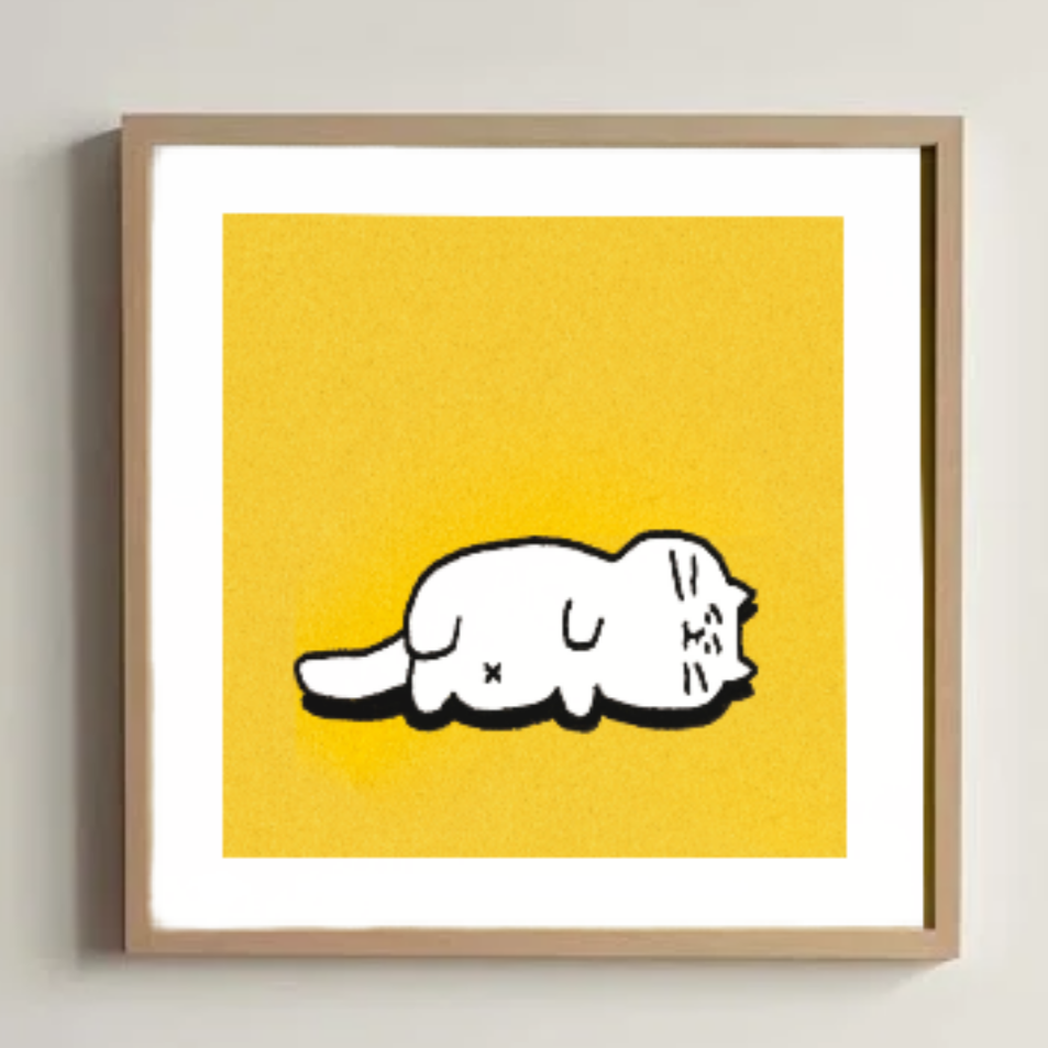 Gomatsu artprint "Laid-back cat"