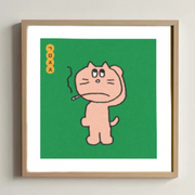 ゴマツアートプリント「スモーキングキャット」