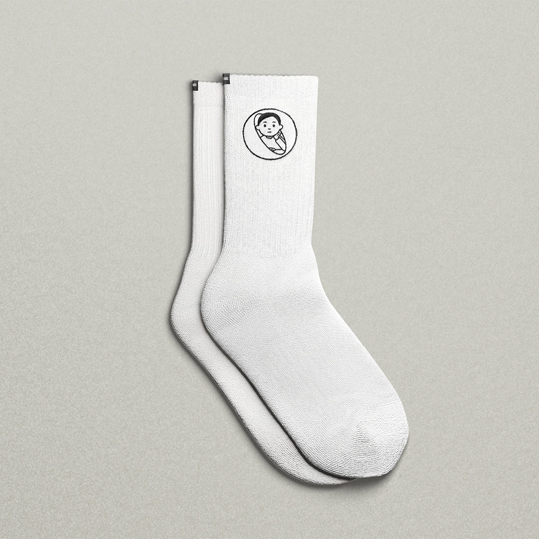 MO x Noritake "O & the Boy" Socks-white