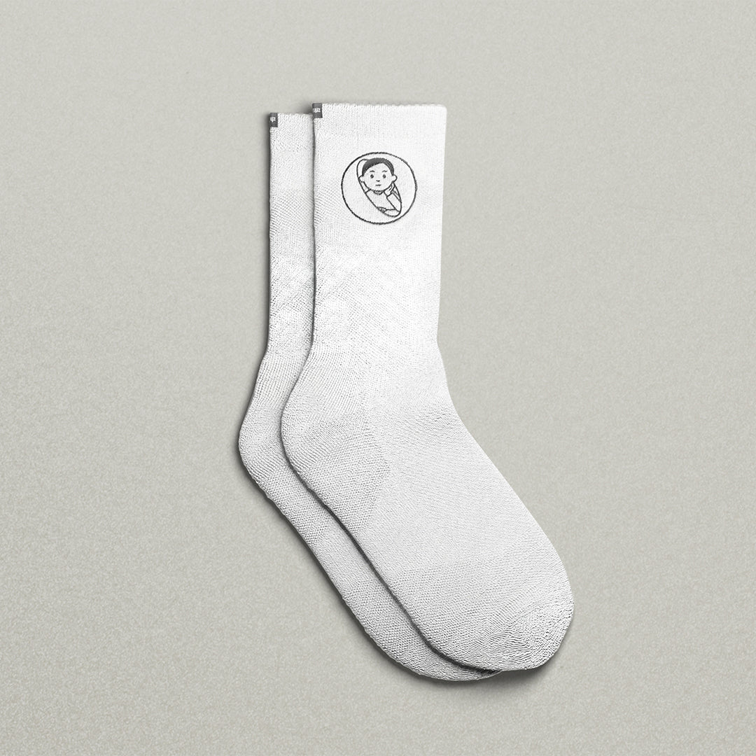 MO x Noritake "O & the Boy" Socks B -White